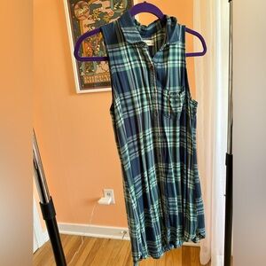 Abercrombie plaid buttondown sleeveless dress